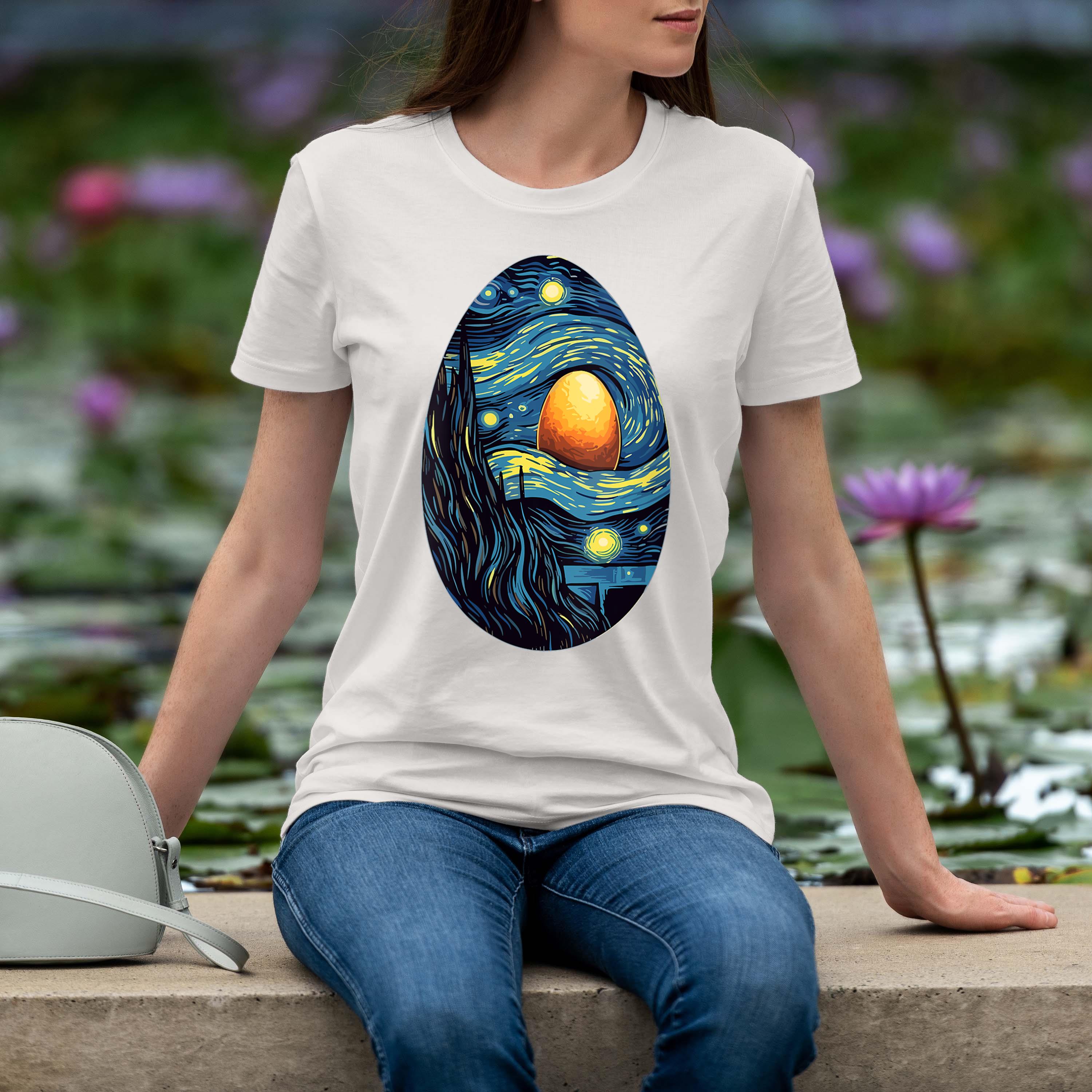 Easter Egg Starry Night Van Gogh Art Lovers Men Women Shirt 